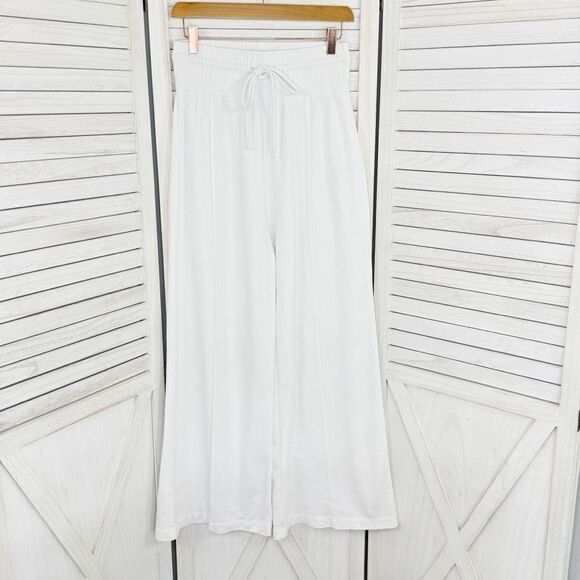 ASOS Collusion 90s Dad Wide Leg Jogger Pants White 6 High Waist Front Seam - Picture 1 of 12